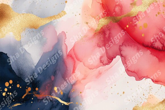 Abstract Alcohol Ink Painting in Pink