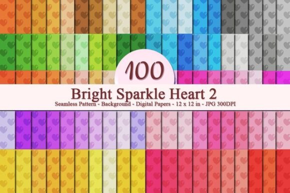 Bright Sparkle Heart 2 Seamless Pattern: A Versatile Digital Design for Creative Projects