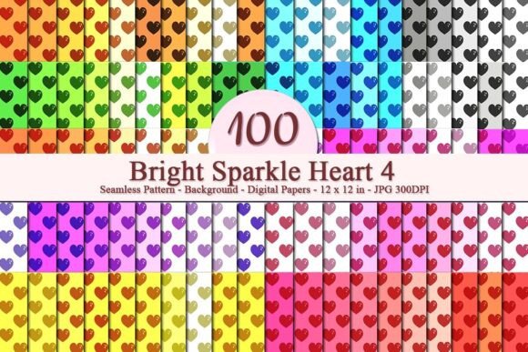 Bright Sparkle Heart 4 Seamless Pattern: A Versatile Digital Design for Creative Projects
