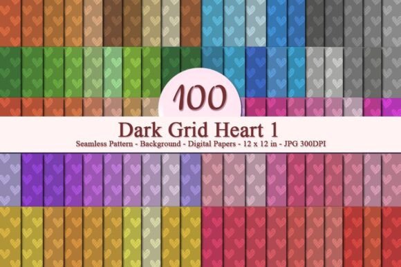 Dark Grid Heart 1 Seamless Pattern: A Versatile Digital Design for Creative Projects