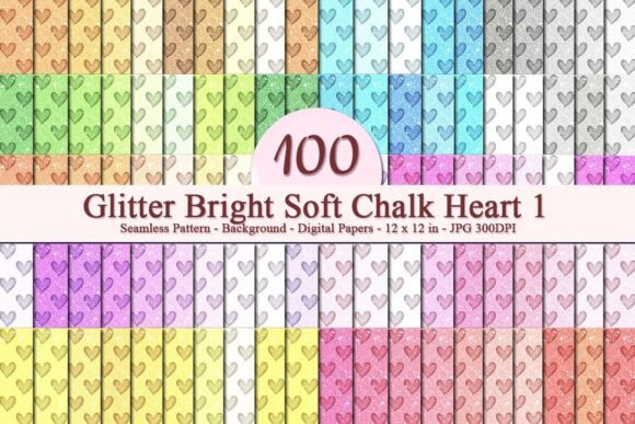 Glitter Bright Chalk Heart 1 Pattern: A Versatile Digital Design for Creative Businesses