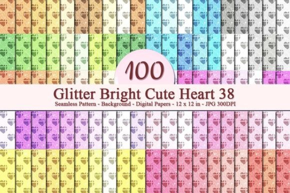 Glitter Bright Cute Heart 38 Pattern: A Versatile Digital Design for Creative Businesses