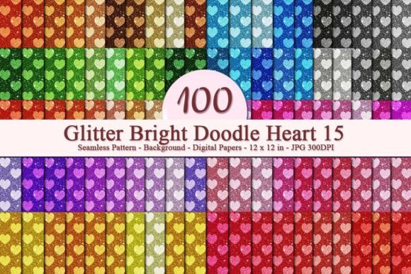 Glitter Bright Doodle Heart 15 Pattern: A Versatile Digital Asset for Creative Businesses