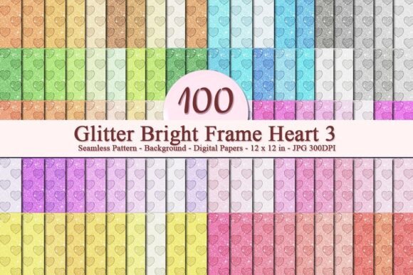 Glitter Bright Frame Heart 3 Pattern: A Versatile Digital Asset for Creative Workflows