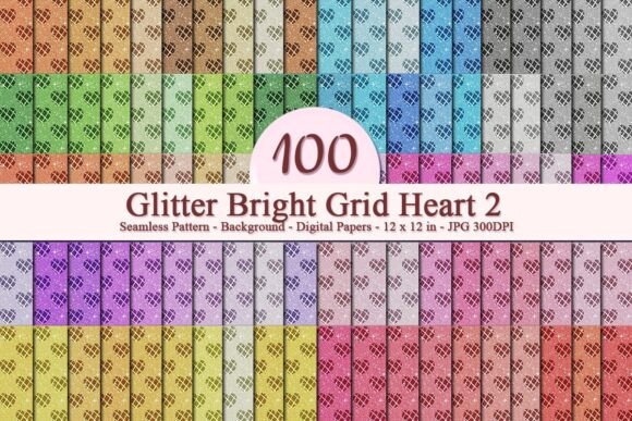 Glitter Bright Grid Heart 2 Pattern: A Versatile Digital Paper for Creative Businesses