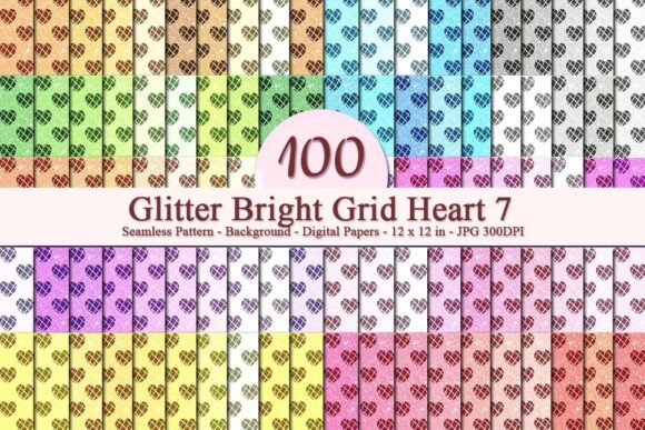 Glitter Bright Grid Heart 7 Pattern