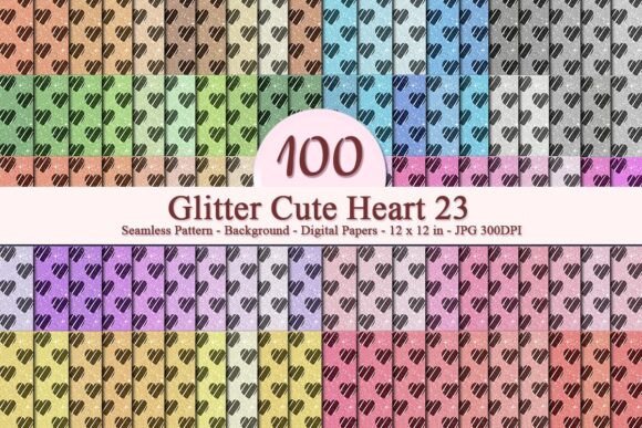 Glitter Cute Heart 23 Pattern
