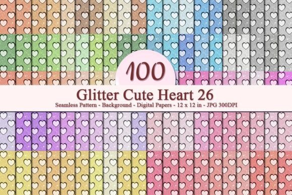 Glitter Cute Heart 26 Pattern: A Versatile Digital Design for Creative Businesses