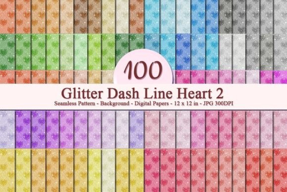 Glitter Dash Line Heart 2 Pattern: A Versatile Digital Asset for Creative Workflows