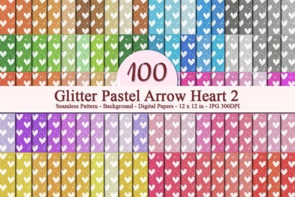 Glitter Pastel Arrow Heart 2 Pattern: A Luxurious Addition to Your Digital Workflow