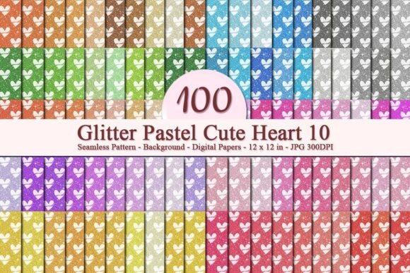 Glitter Pastel Cute Heart 10 Pattern: A Versatile Digital Asset for Creative Projects