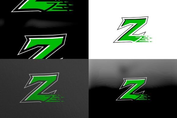 Green Stylized Letter Z Logo: A Dynamic Branding Solution