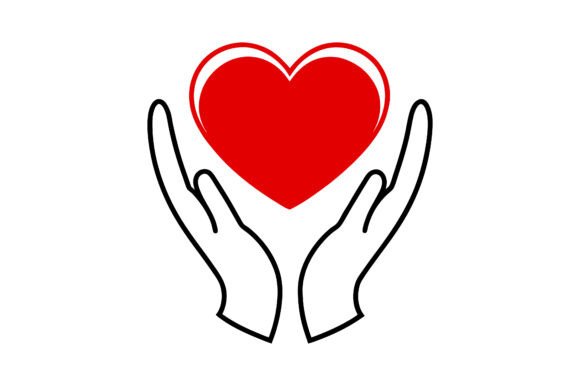 Hands Holding Heart Silhouette Icon