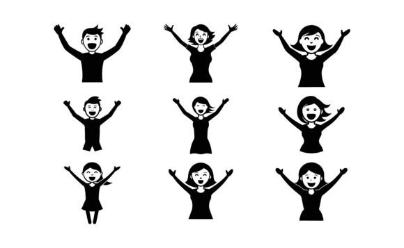 Happy Excited Mood Silhouette Bundle: A Creative Powerhouse for Designers and Businesses