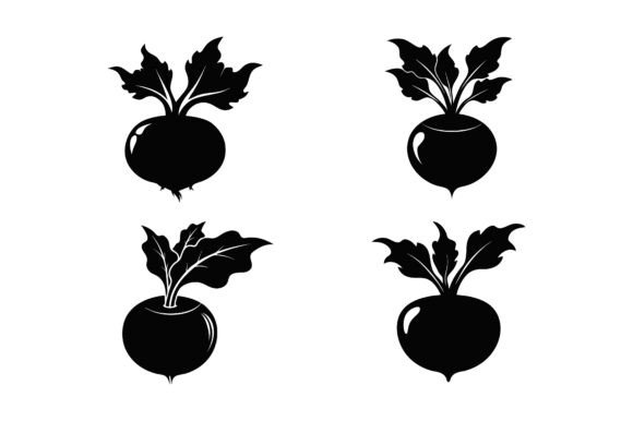 Kohlrabi Silhouette Vector Icon Bundle: A Unique Design Resource for Creators