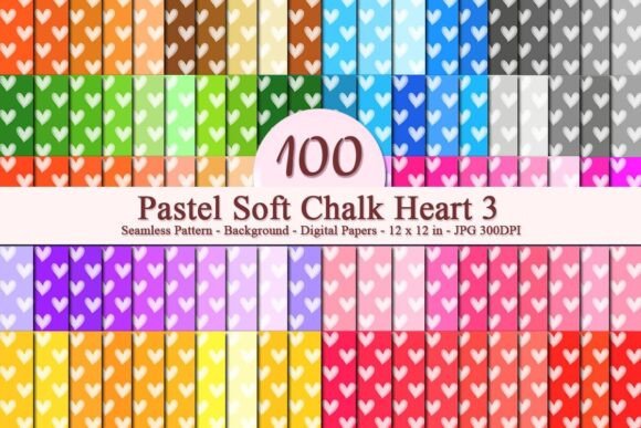 Pastel Soft Chalk Heart 3 Pattern: A Versatile Digital Design for Creative Projects