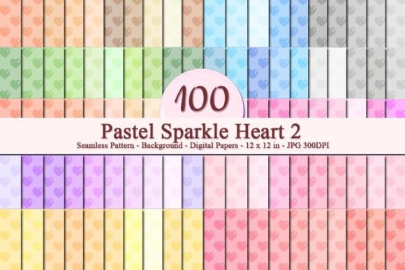 Pastel Sparkle Heart 2 Seamless Pattern: A Versatile Digital Design for Creative and Commercial Use