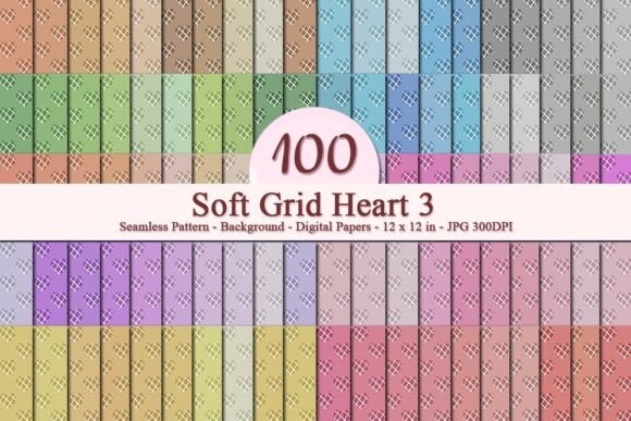 Soft Grid Heart 3 Seamless Pattern: A Versatile Design for Creative Projects