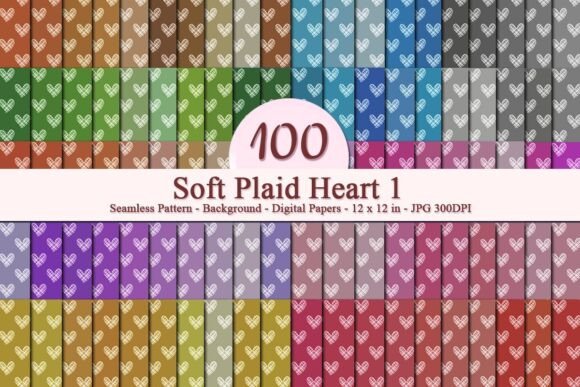 Soft Plaid Heart 1 Seamless Pattern: A Versatile Digital Design for Every Project
